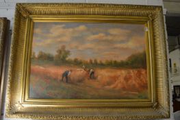 Lipstein, Harvesting, oil on canvas, signed in a decorative gilt frame.
