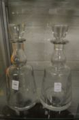 A good pair of St Louis plain mallet shaped decanters.