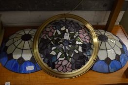 Three Art Nouveau ceiling shades/lights.