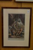 After G Hoet, Biblical illustration from the book of Genesis, hand coloured etching.