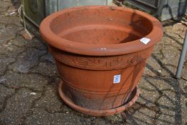 A terracotta plant pot.