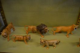 Beswick tigers, lions and leopards etc.