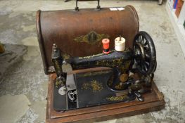 A Singer sewing machine.