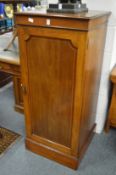 A good Edwardian inlaid mahogany pedestal cupboard or music cabinet.