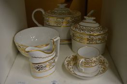 Late 19th century gilt decorated part tea service.