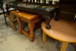 Coffee tables and a long stool.