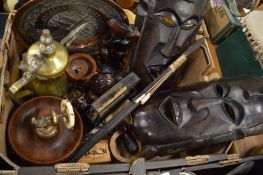 Miscellaneous collectables to include hardwood masks etc.