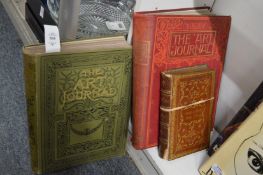 Two bound volumes of The Art journal and a finely bound diary.