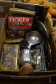 A box of miscellaneous collectables.