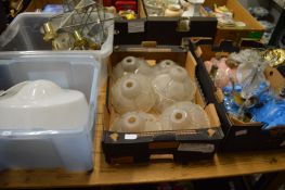 A quantity of light fittings and shades.