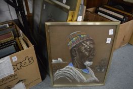 L Gibb, African figure studies, pastel and various other pictures.