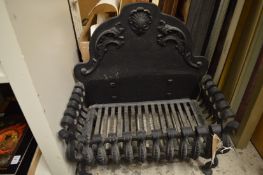 A cast iron fire grate.
