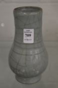 A Chinese crackle glazed celadon vase.