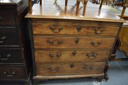 George III mahogany four drawer bachelor's chest with brushing slide.