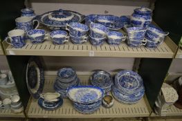 A quantity of Spode Italian pattern blue and white china etc.
