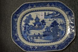 A Chinese blue and white dish.