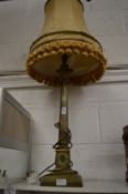 A brass corinthian column style table lamp base.