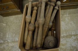 An early Marie Antoinette wooden skittle.