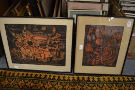 Two abstract prints, pencil signed.