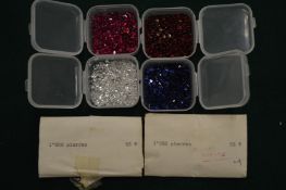 A collection of coloured and clear spinels.