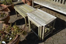 Hardwood nest of tables and an occasional table.