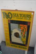 An original P & O Sea Tours at Holiday Fares, cruise line poster by Jay Wilson.