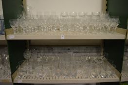 A quantity of drinking glasses etc.