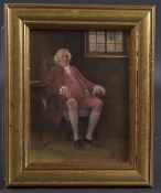 AUGUST HERMANN KNOOP (GERMANY 1856-1919) Portrait of a seated gentleman, oil on board signed, 6.