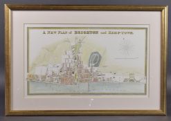 EARLY 19TH CENTURY MAP OF BRIGHTON 'A New Plan of Brighton and Kemptown' published by Wallace,