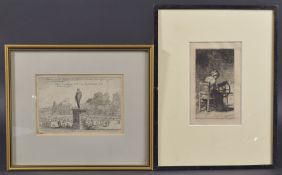 ISRAEL SILVESTRE 'Fountainbleau' etching, 4.25