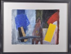 SIMON JAMES (20TH CENTURY) 'Untitled' Abstract, gouache and acrylic on paper, signed, artists labels