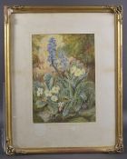VICTORIAN SCHOOL study of marigolds and hyacinth, watercolour 14.5