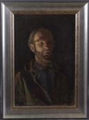 GEORGE WEISSBORT (1928 - 2013) A PORTRAIT OF THE ARTIST Signed,oil on canvas on board, framed 60cm x