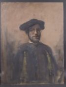 GEORGE WEISSBORT (1928 - 2013) A PORTRAIT OF THE ARTIST Oil on board, unframed 90cm x 70cm