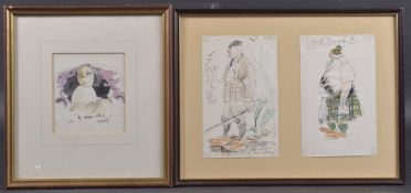 TIM BULMER (20TH CENTURY) 'At peace with a brandy', watercolour, signed, 5.25