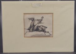 ATTRIBUTED TO SIR FRANCIS GRANT (BRITISH 1803-1878) Cavalry officer on horseback, ink drawing,
