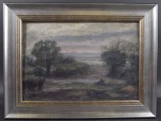 GEORGE WEISSBORT (1928 - 2013) SITTING BY THE STREAM Signed, canvas on board, framed 37cm x 59cm