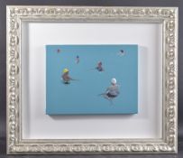 TONI McGREACHAN (b.1965) Bathers in a Lido at Tooting, London, oil on canvas, 12