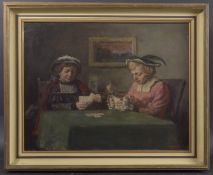 GEORGE WEISSBORT (1928 - 2013) PLAYING CARDS Signed and dated, 1963, oil on board 46cm x 58/cm