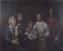 GEORGE WEISSBORT (1928 - 2013) A FAMILY GROUP Oil on panel, unframed 120cm x 152cm