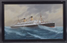 ITALIAN SCHOOL (EARLY 20TH CENTURY) 'R.M.S. Homeric', gouache, 14