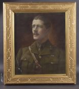 EARLY 20TH CENTURY BRITISH SCHOOL portrait of a British army officer, oil pastel, framed and glazed,