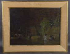 WALTER GREAVES (1846-1930) 'Nocturne' Cremorne Gardens oil on canvas, 17.25