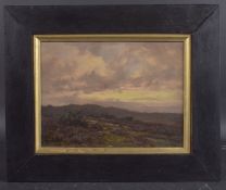 FREDERICK GOLDEN-SHORT (1863-1936) Moorland landscape at dusk, oil on panel, signed and dated