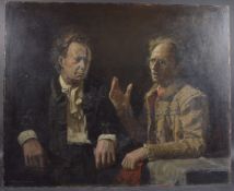 GEORGE WEISSBORT (1928 - 2013) A PORTRAIT OF THE ARTIST and another man Signed and dated 1970, oil