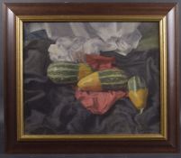 GEORGE WEISSBORT (1928 - 2013) A STILL LIFE MARROWS Signed and dated 1975, oil on board, framed 44cm