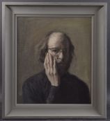 GEORGE WEISSBORT (1928 - 2013) A PORTRAIT OF THE ARTIST Oil on canvas on board, framed 50cm x 44cm