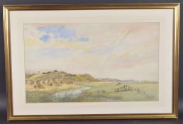 CHARLES EDWARD HOLLOWAY (1838-1837) 'Rye from Winchelsea' watercolour, signed and dated 1880, 16