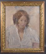 TOM COUTS (20TH CENTURY) Head and shoulder portrait of a woman, oil on canvas, inscribed verso, 23.5