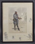 SNAFFLES 'Le Poilu' colour print, 19.5